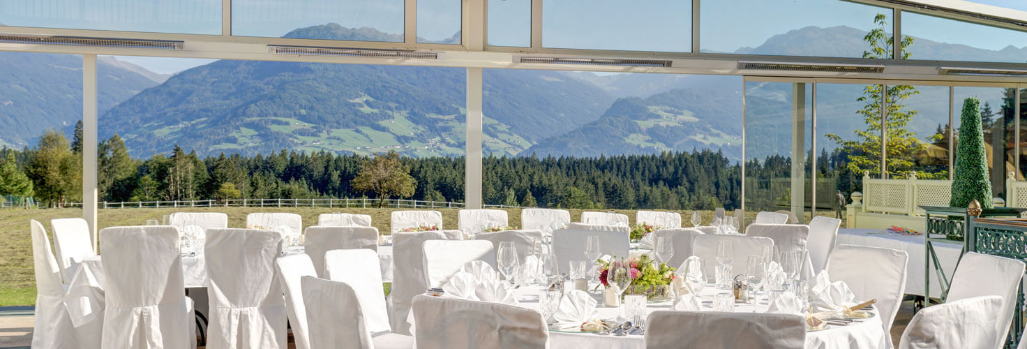 Hochzeitslocation Ausblick Wintergarten