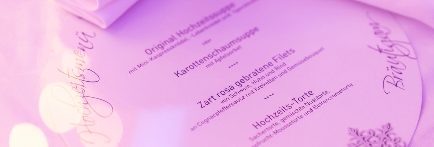 Hochzeitsplanung Beispiel Hochzeitsmenue